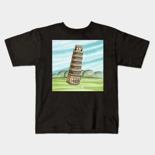 Leaning Tower Of Pisa Kids T-Shirt